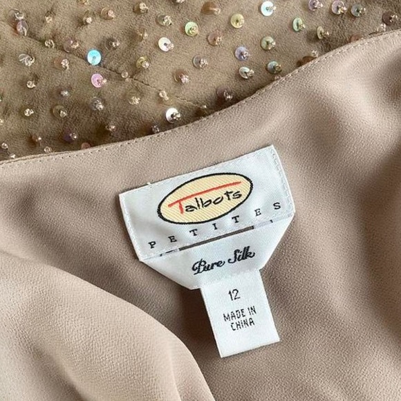 Talbots Y2K silk beaded tank top • size 12 / L petite - Picture 4 of 4